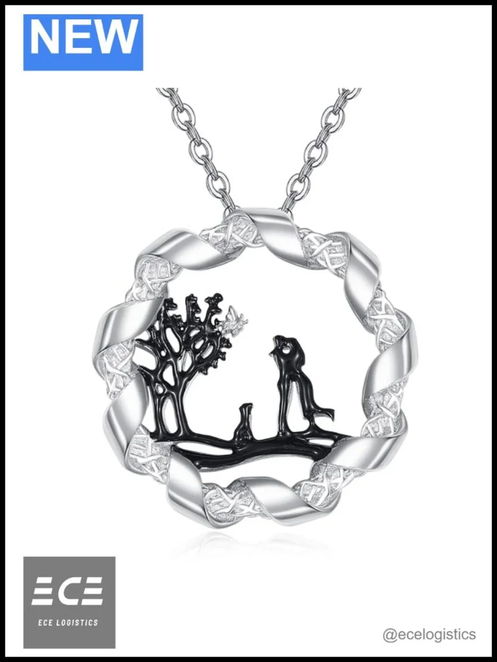 18K White Gold Plated Pendant Necklace Dainty Anniversary Birthday Gift for